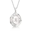 Ross-Simons Single Initial - Sterling Silver 4-Photo Oval Locket Necklace.