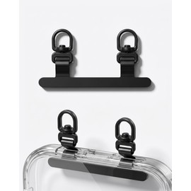 EMARINO Smartphone Strap Holder, Stable 2 Point Hanging, No Twisting, 2 Port Type, 360° Rotation, Twist Resistant, Ultra Thin 0.02 inch (0.4 mm) Stainless Steel, Thin, Durable, No Charging Effect