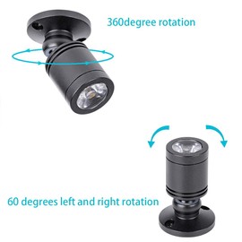 Sorfia 4Pcs 1W Mini LED Spotlight Spot Lights Mini Spotlights for Displays, 110V LED Display Lights for Shelves, 360° Adjustable Picture Lights & Accent Spotlights, Spot Light for Pictures On Wall