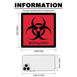 Biohazard Stickers, Waterproof Hazardous Waste Labels, Self Adhesive Bio Hazard Decal Anti Fading Hospitals and Industrial Use Universal Biohazard Symbol