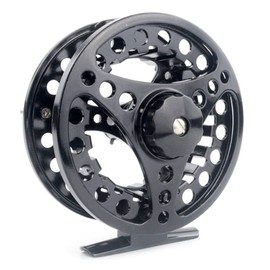 LNJLQW Fly Reel Fishing Tackle Reel Aluminum Alloy Fly Reel Easy Disassembly Left/Right Interchangeable 5/6 Fly Reel (Black)