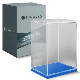 Dinavio Crafthouse Funko Pop Protector - Acrylic Funko Pop Display Case - Sturdy Stackable Design - 4mm Funko Pop Case Compatible with 4'' Vinyl Figures - Blue Base