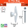 TOGGLER Toggle TB Residential Drywall Anchor with Screws, Polypropylene, Made