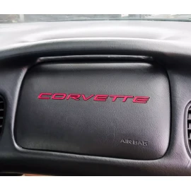 Advanced Trims VINYL: Matte RED C5 Corvette Dash Lettering 1997 - 2004 Base & Z06