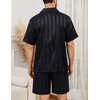 SWOMOG Men Satin Pajamas Set Silk Pjs Set Short Sleeve