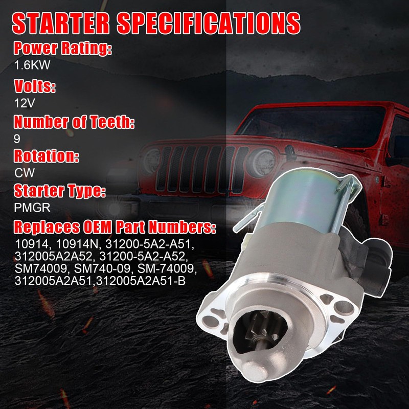 10914N Starter Fit for 2013-2017 Honda Accord 2.4,2015-2016 for Honda