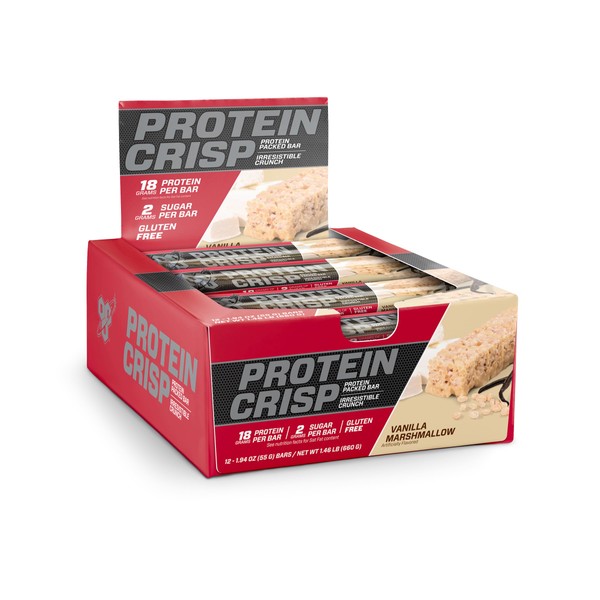 BSN Protein Crisp Bar, Vanilla Marshmallow, 18 Gram Protein Snack