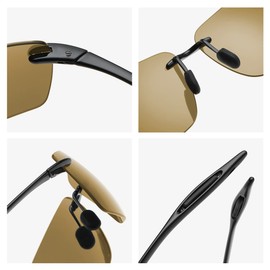 Polarized Sports Sunglasses for Men and Women Driving Cycling Running Fishing Golf 100% UV Protection Rimless Sun Glasses Fashion Unisex Shades Retro Eyeglasses Anti Glare Classic Mirror Lens Eyewear