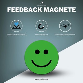 90 Smileys Magnet Set (Diameter 3 cm): 30 Cheerful Green, 30 Neutral Yellow & 30 Sad Red Smileys in Practical Box - Ideal for Creative Communication at School, Work & Everyday Use