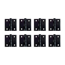 QCAA Square Door Butt Hinge, Heavy Gauge, Swaged, Loose Pin, 2"x2"x2.0mm, Black, Made in Taiwan, 8 Pack