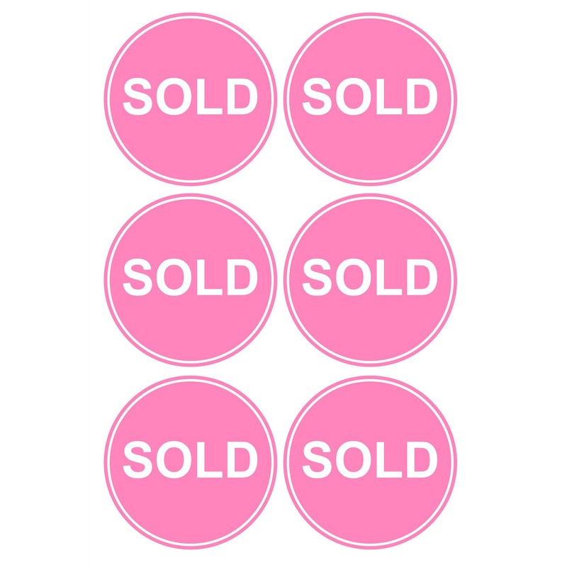 Sold Sticker,2inch 300pcs Pink Sold Sticker for Business Shop Store