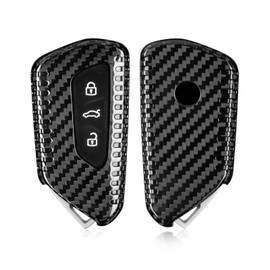 T-carbon Key Fob Cover Fits VW Mk8 Golf R Altas Polo Tiguan ID3 ID4 Buzz 2025;Carbon Fiber Key Shell Fits Skoda Octavia Kodiaq Karoq 2024;Key Case Compatible with Seat Cupra Ateca Leon Accessories