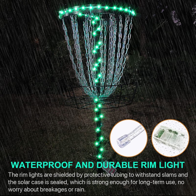 Waybelive LED Disc Golf Lights, Remote Control Disc Golf Rim