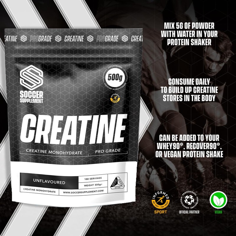 Creatine Monohydrate - by Soccer Supplement, 500g, Premium Grade creatine