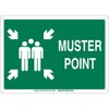 Brady 139574 Aluminum "Muster Point" Sign, Text and Symbol, 10"
