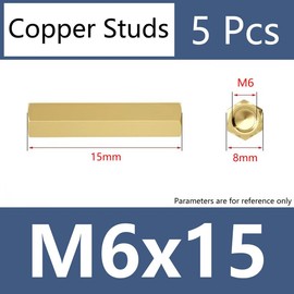 ORANXIN M6 x 15 mm 5 Pcs Double Brass Standoffs Screws Hex Spacers Female Thread Nuts PCB Motherboard Copper Computer Spacer