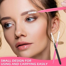 Byttlerom Set of 150 Mini Eyebrow Brushes with Caps for Brow Lamination and Eyelash Lifting Tools
