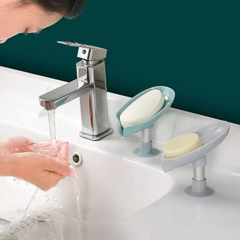 Hogareno Ec Jabonera En Forma De Hoja2 Piezas Con Ventosa