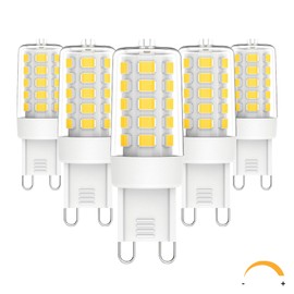 G9 LED Bulbs, 40 Watt Equivalent T4 Chandelier Light Bulb, 6000K Daylight White 450 Lumens, Bi-pin G9 Base, G9 Light Bulbs Dimmable, 4W LED Bulb 360 Degrees Beam Angle, 5 Pack
