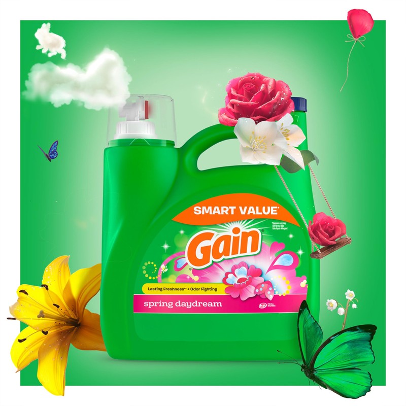 Gain Liquid Laundry Detergent, Spring Daydream Scent, 154 fl oz,