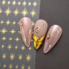 12 Sheets Star Nail Art Stickers 3D Self Adhesive White
