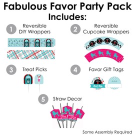Big Dot of Happiness 50’s Sock Hop - 1950s Rock N Roll Party Favors and Cupcake Kit - Fabulous Favor Party Pack - 100 Pieces