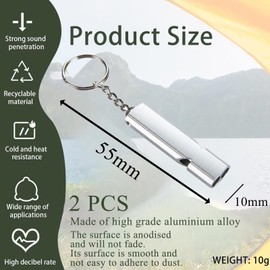 DZSEE Emergency Whistle 2 Pcs Set, Loud Survival Whistle, Safety Whistle, Whistle Hiking for Outdoor, Boating, Camping and Hiking