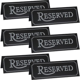 LKJYBG 6 Pack Reserved Table Signs, Reserved Background Signs for Wedding, Birthday, Reservation, Restaurant, Shop, Office, Meeting, Party, 20 x 7 cm