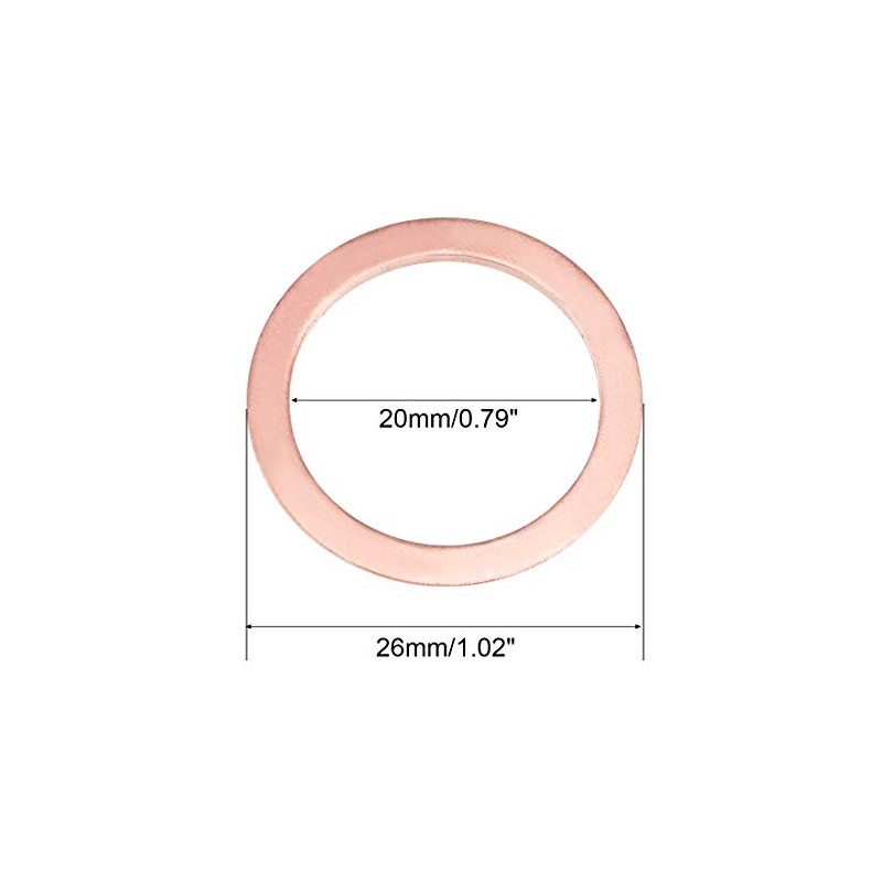 sourcing map 10Pcs 20mm x 26mm x 1.5mm Copper Flat