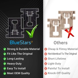 Ultra Durable W10195840 Dishwasher Rack Adjuster Positioner Replacement Part by Blue Stars - Exact Fit for Whirlpool Kenmore Kitchenaid Dishwashers - Replaces WPW10195840 PS11750093 - PACK OF 2