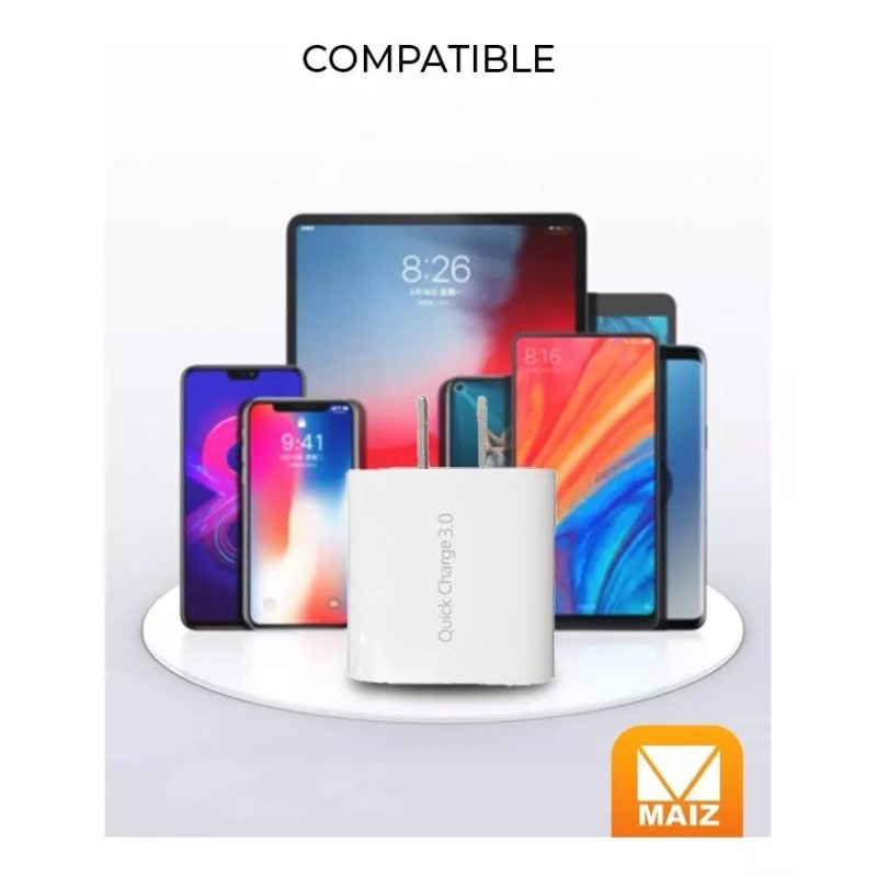 Maíz Cargador Portatil Usb Carga Rapida Pared Portatil Universal