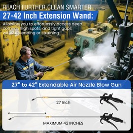 High Pressure Air Blow Gun, Extension Air Nozzle Blower Wand(1 Pc,27-42"）