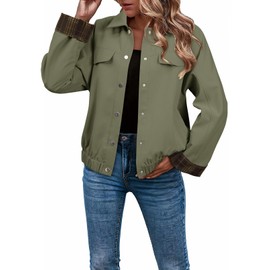 Dokotoo Jacket for Women Clothing 2025 Jackets for Women Summer Fashion Outfits Casual Shackets,Vineyard Green X-Large