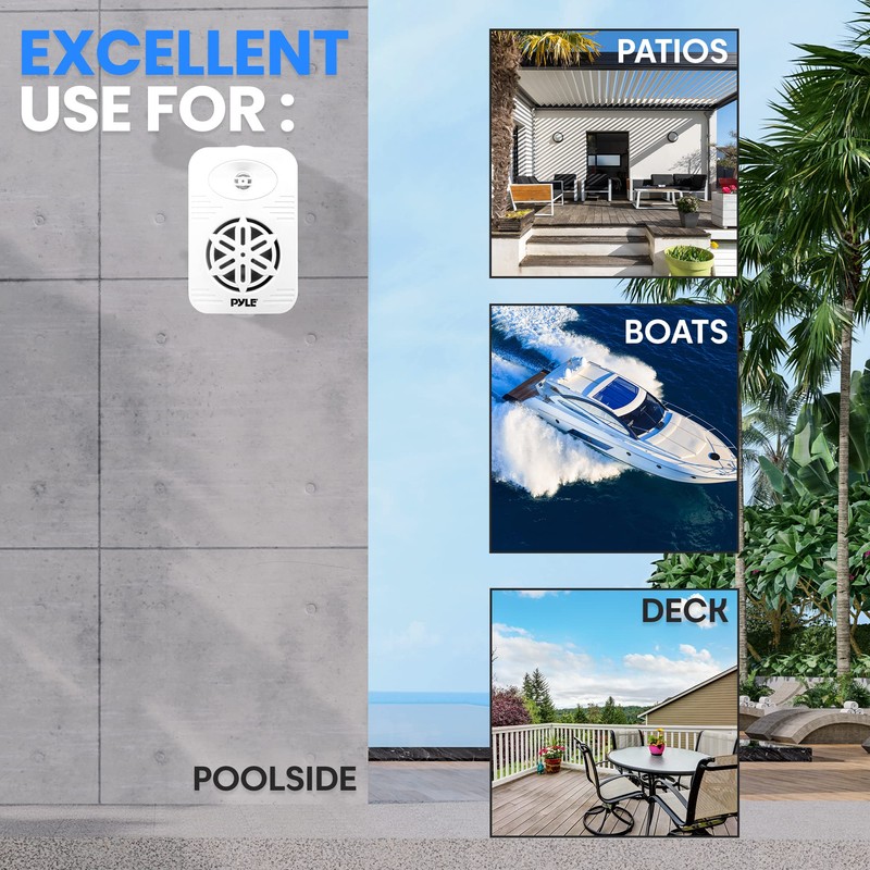 PyleUsa Indoor Outdoor Speakers Pair - 300 Watt Dual Waterproof