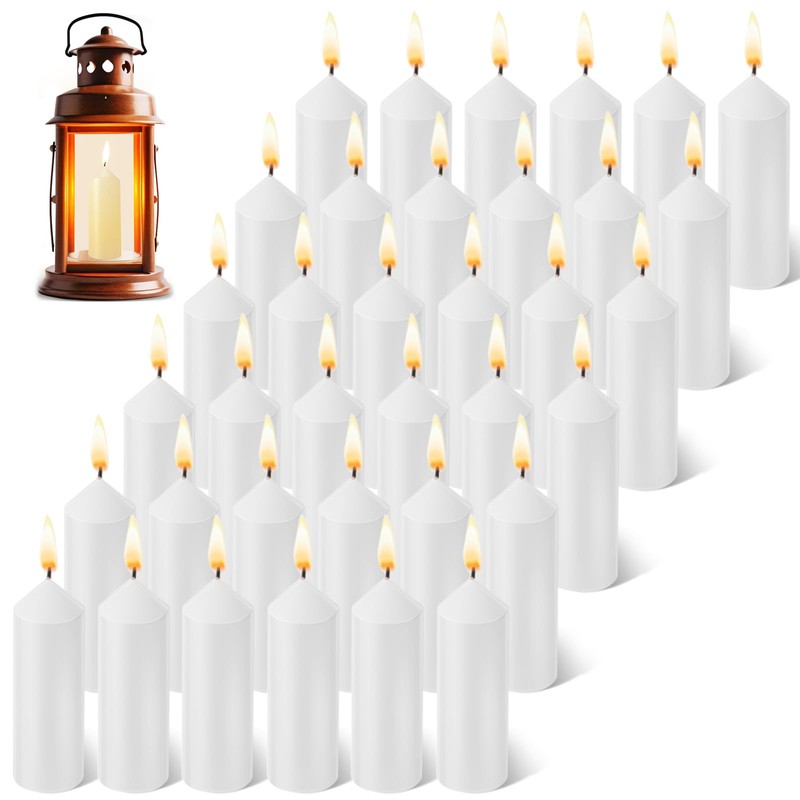 Threlaco 36 Pack 9 Hour Emergency Candles for Lantern (Lantern