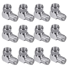 Fanbalunke Right Angle Coaxial Connector 12 Pcs RG6 F Type Female to Male Adapter F Type 90 Degree Coaxial Male to Female Cable Connector RG6 Adapter L Shape for Wall Mounted TV, Modem, Wall Plate
