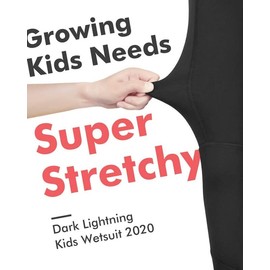 Dark Lightning 3/2mm Kids Wetsuit for Boys and Girls, Neoprene Thermal Swimsuit, Toddler/Junior/Youth One Piece Wet Suits for Scuba Diving,Blue/Size 6