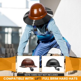 Hard Hat Sun Shade Visor Compatible with LIFT Full Brim Hard Hat, Sun Protection and Reduce Glare for Construction, Roofing, Landscaping and Outdoor Work, Lightweight, Unisex Fit