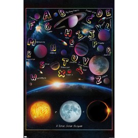 Ali Chris - The Solar System: Total Eclipse Letters - Poster - Premium Unframed Version, 22x34