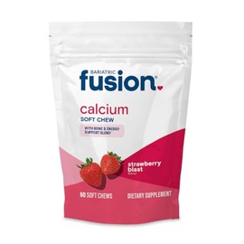 Bariatric Fusion Strawberry Blast bariátrica multivitamínico masticable suave para pacientes de cirugía postbariátrica, incluyendo bypass gástrico y gastrectomía de manga, 60 unidades, suministro de 1 mes