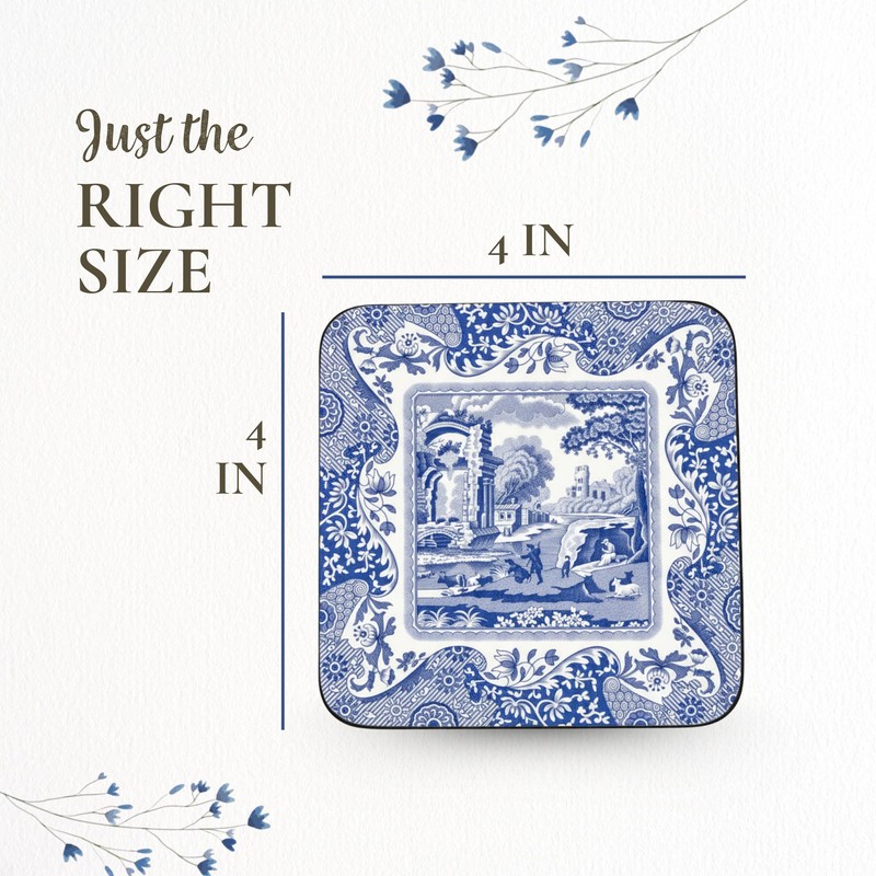 Spode Blue Italian Coasters, Set of 6