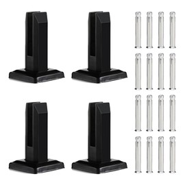 SyingHwan T316 Stainless Steel Glass Railing Clamp,Heavy Duty Glass Railing Spigot,Railing Post Clamp (4, Black)