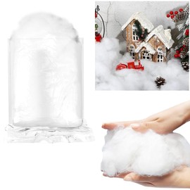 CYNNXIA Christmas Fake Snow Decor 3.5ounce Artificial Snow Blanket Soft Indoor Snow Fiber Fluffy Snow for Winter Mantle Village Nativity Christmas Decoration (100g/3.5ounce)
