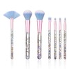 7 piece clear makeup brush set, crystal sequin handle, glitter