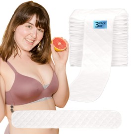 Underboob Sweat Pads, Sweat Pads for Bras, Breast Sweat Absorber 3 Layer Bra Liners to Absorb Sweat Under Breasts, Breast Pads for Sweat, Bra Liners for Sweat Rash Cotton Women 3 Pcs (L)