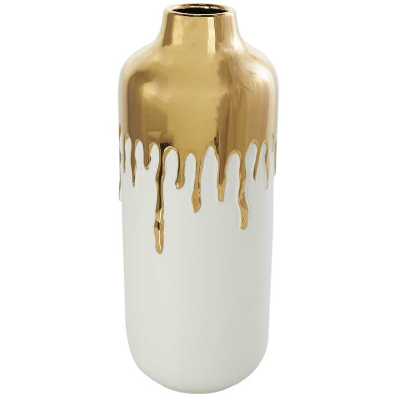 CosmoLiving by Cosmopolitan Ceramic Decorative Vase Centerpiece Vase with Abstract
