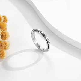 SOLOLIKE Anxiety Ring for Women: Sterling Silver Fidget Jewelry Spinner Band Rings for Girls Stackable Spinning Rings Anti Stress Relieving Jewelry Gifts, 8, Silver, No Gemstone