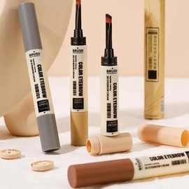 4 Colors Eyebrow Pen Eyebrow Tattoo Pencil Light Brown, Light Brown, Gray Black, Dark Brown Waterproof Eyebrow Pencil Eye Makeup - Color: Tea Brown