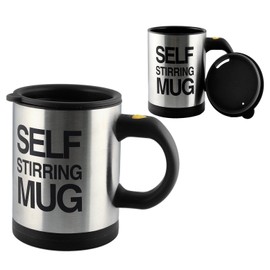 Itian Mixing Automatic Coffee Cup, Stainless Steel and Plastic Drinking Cup with Lid, Fit for Coffee/Milk/Tea etc