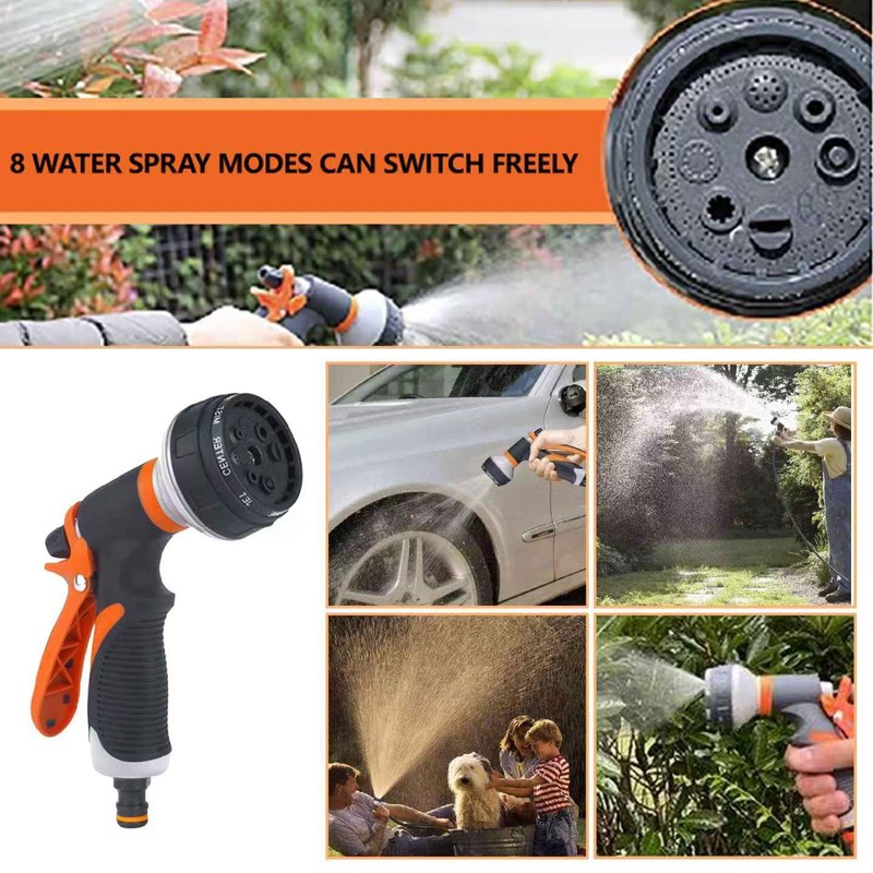8-Pattern Garden Hose Nozzle | Multi-Function Spray Gun with Quick